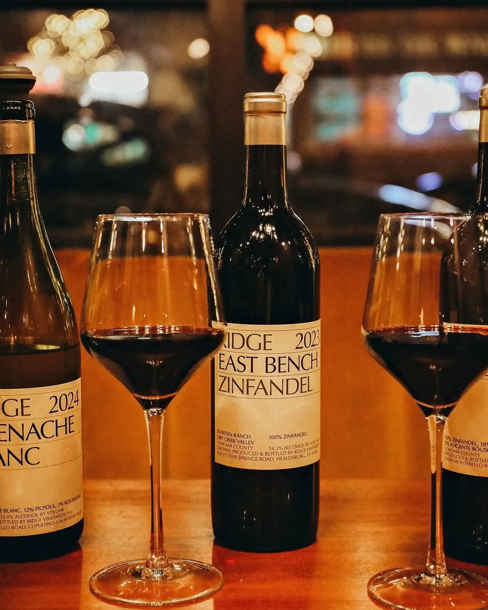 Ridge zinfandel wine bottles